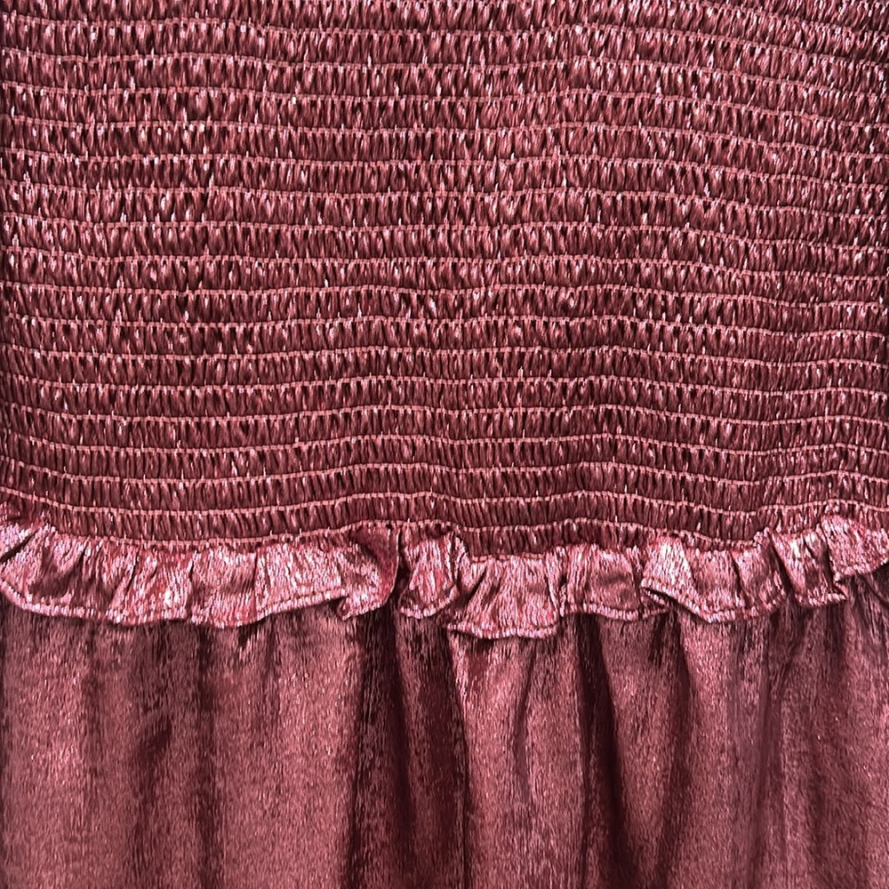 NWOT Anthropologie The Odells Foil Abigail Smocked Dress (S) - Picture 7 of 11